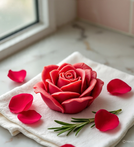 rose flower soap